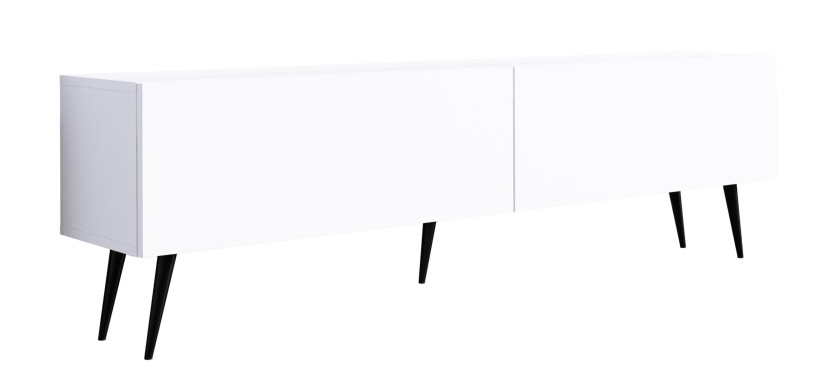 Szafka RTV : Biały Matowy, nogi czarne, 170 x 34 x 32 cm 352298