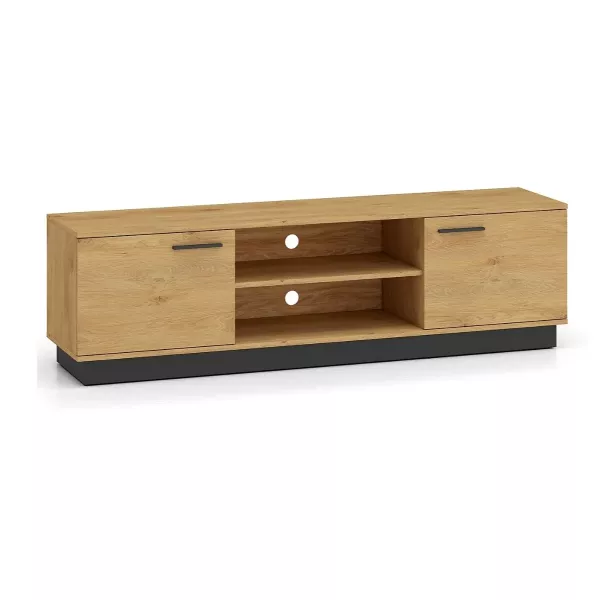 Szafka RTV BRONX 2D 170cm dąb/czarna 420395
