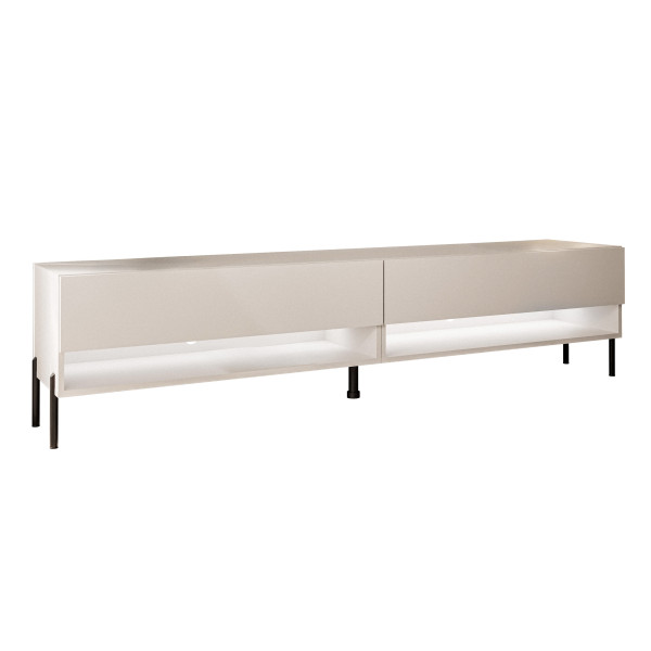 Szafka RTV CALANTE 180 cm LED kaszmir nogi proste czarne 334017