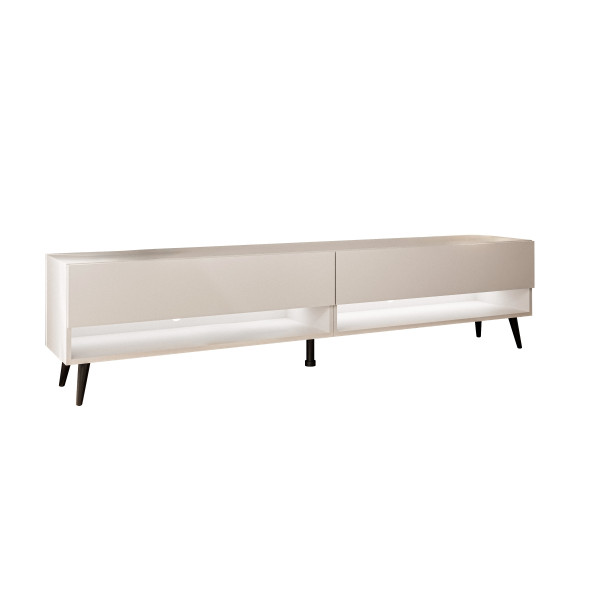 Szafka RTV CALANTE 180 cm LED kaszmir nogi skośne czarne 334040
