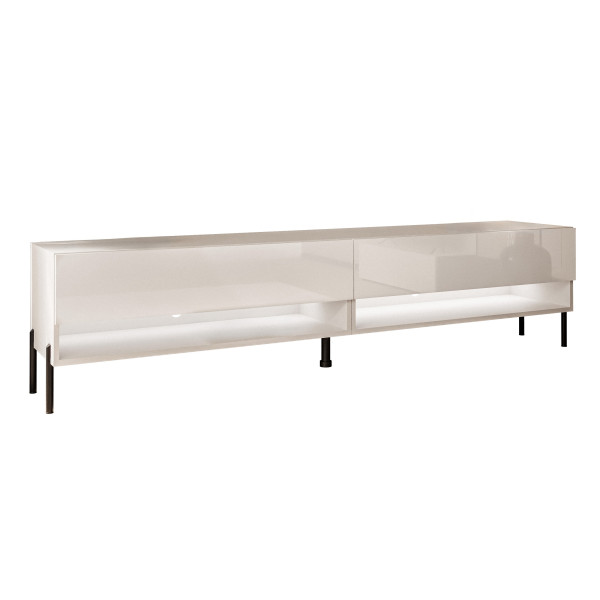 Szafka RTV CALANTE 180 cm LED kaszmir połysk proste czarne 334010