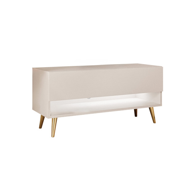 Szafka RTV CALANTE 90 cm kaszmir skośne złote nogi 334009