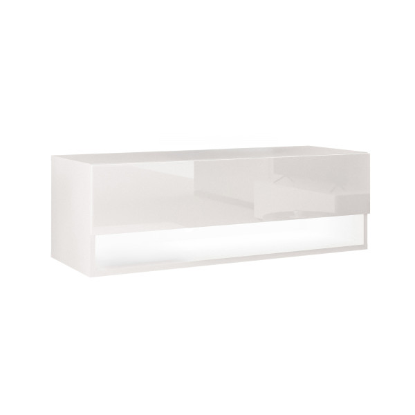 Szafka RTV CALANTE 90 cm z led podwieszana biały połysk 334027