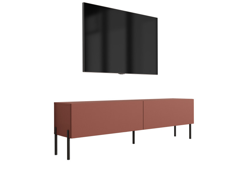 Szafka RTV: Ceglasty, 140 x 52 x 32 cm, nogi czarne 642420