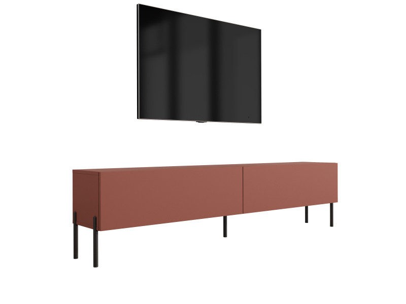 Szafka RTV: Ceglasty, 170 x 52 x 32 cm, nogi czarne 642460