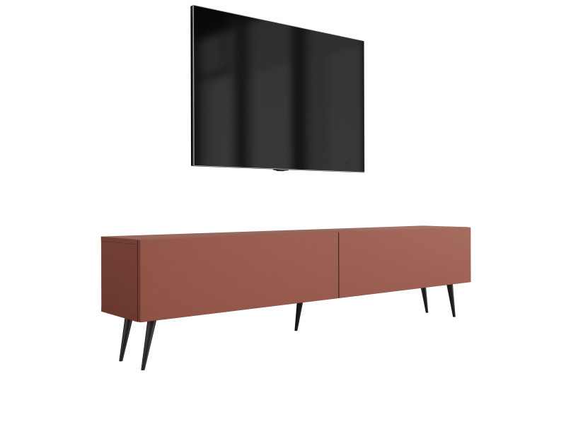 Szafka RTV: Ceglasty, 170 x 52 x 32 cm, nogi czarne 642434