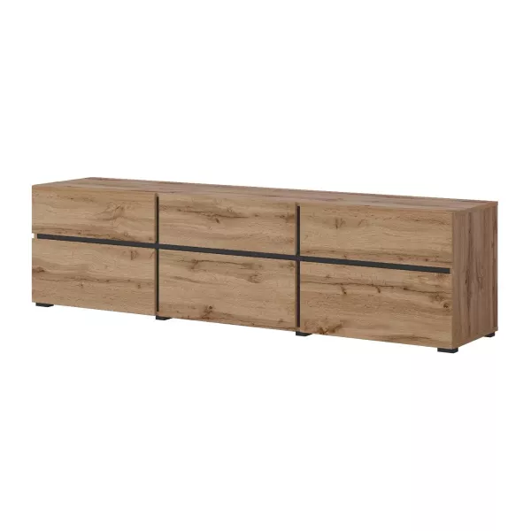 Szafka RTV CROSS 3K3S 180cm dąb wotan/czarna 458360