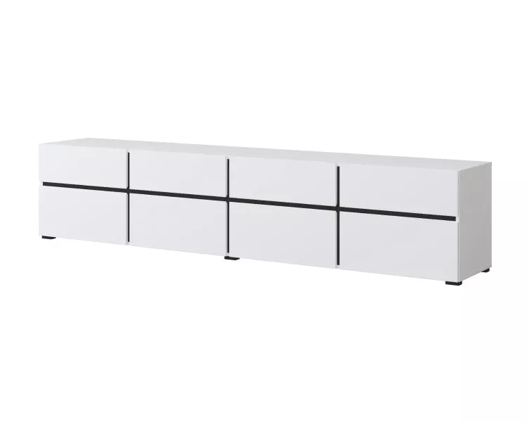 Szafka RTV CROSS 4K4S 225cm biała/czarna 458363