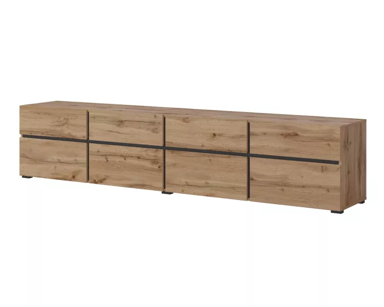 Szafka RTV CROSS 4K4S 225cm dąb wotan/czarna 458359
