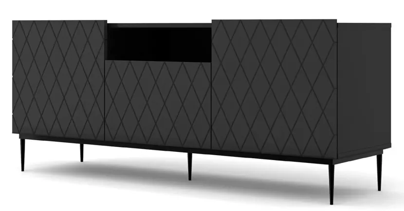Szafka rtv czarny mat + rama - Rilo 692415