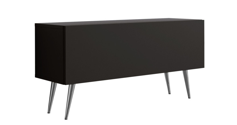 Szafka RTV Czarny Matowy, nogi chromowane, 100 x 34 x 32 cm 352294