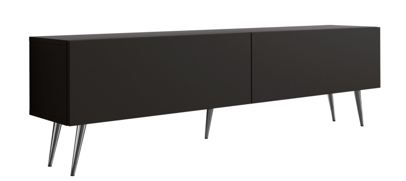 Szafka RTV : Czarny Matowy, nogi chromowane, 170 x 34 x 32 cm 352292