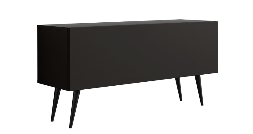 Szafka RTV Czarny Matowy, nogi czarne, 100 x 34 x 32 cm 352319