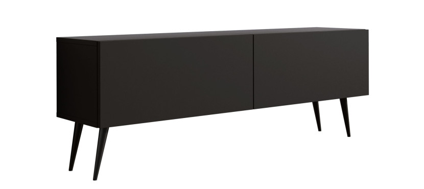 Szafka RTV : Czarny Matowy, nogi czarne, 140 x 34 x 32 cm 352330