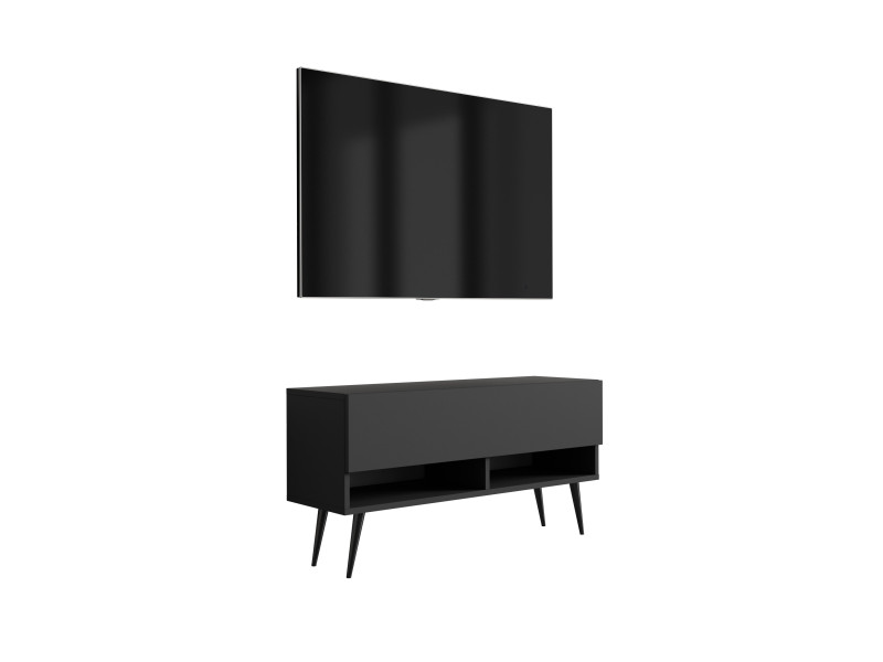 Szafka RTV Czarny nogi pochyłe czarne, 100 x 32 x 52 cm 749642
