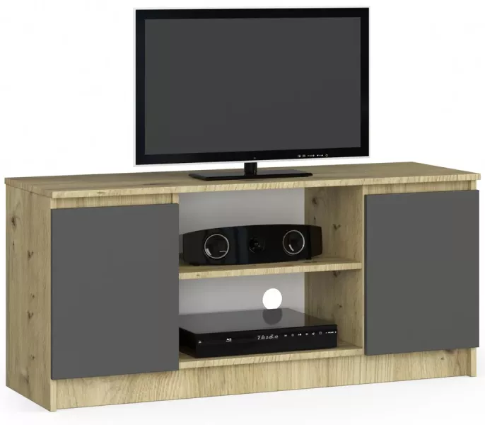 Szafka RTV dąb artisan + grafit / szary - Tiro 692469