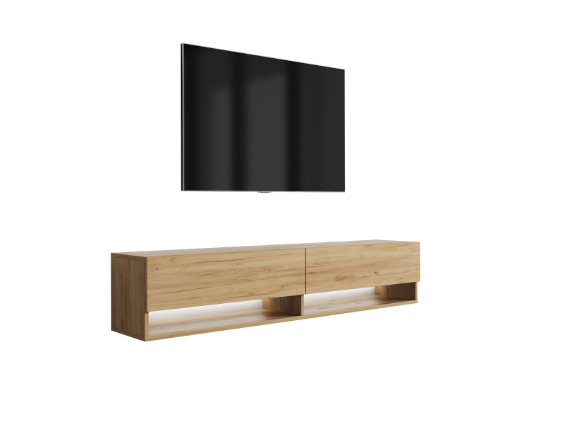 Szafka RTV Dąb Craft, LED biały, 170 × 32 × 34 cm 749723