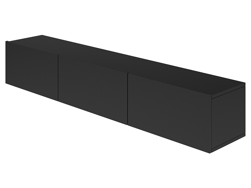 Szafka RTV Dallas 180 cm wisząca z 3 drzwiami czarna 354865