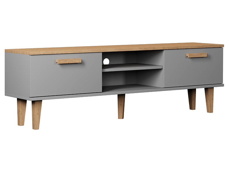 Szafka RTV Denver 160 cm z 2 drzwiami i półką szara 102357