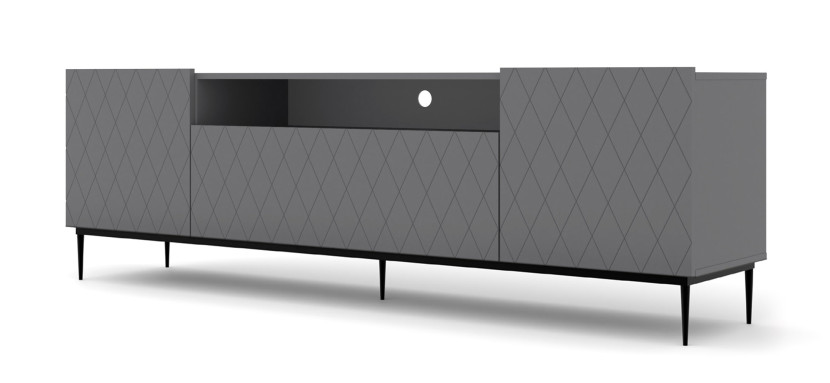 Szafka RTV DIUNA 193 cm 2D1K na ramie grafit 241259