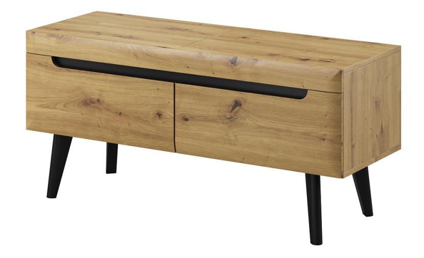 Szafka rtv do salonu Nordan 107 - dąb artisan + czarny 319060