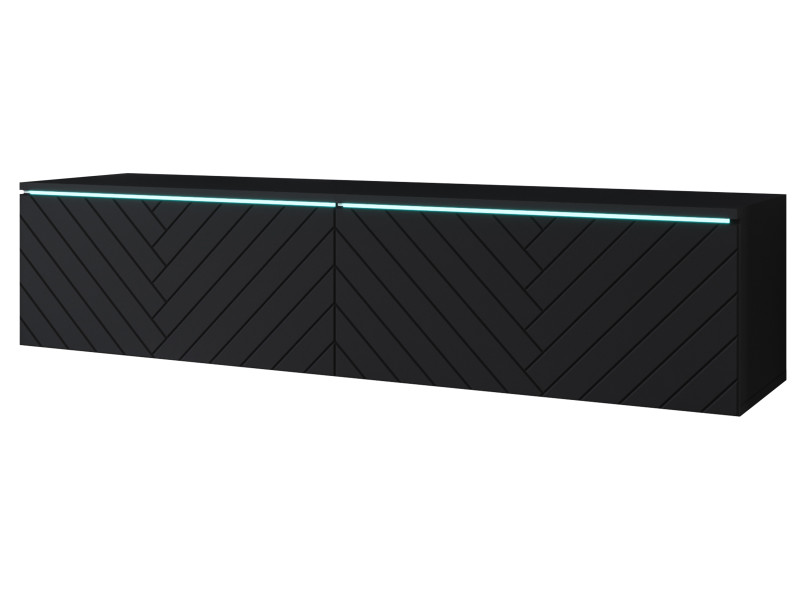 Szafka RTV DONNA 140 czarny grafit/czarny MDF jodełka 329751