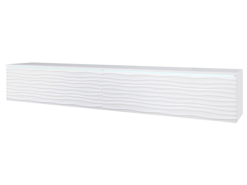 Szafka RTV DONNA 180 w kolorze biały/biały MDF z wzorem fali 330100