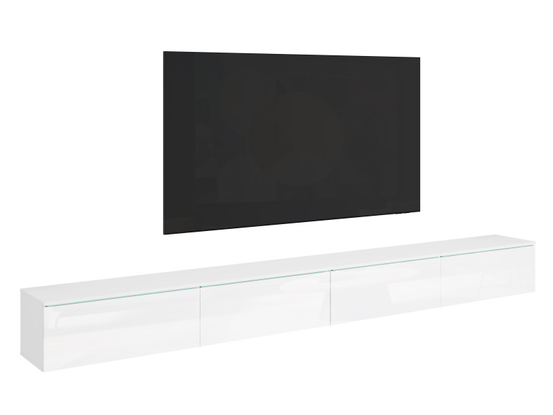 Szafka RTV DONNA 300 w kolorze biały/biały połysk z oświetleniem LED 1037274