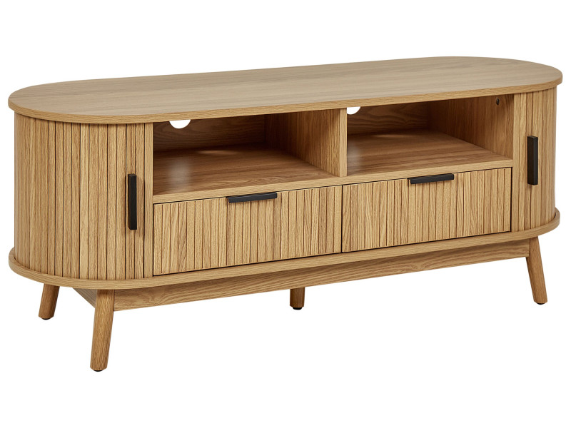 Szafka RTV dwudrzwiowa MDF jasne drewno 452797
