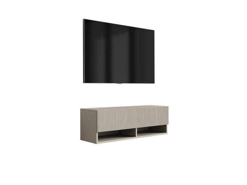 Szafka RTV: f. ryflowany, Kaszmir, 100 × 32 × 33,6 cm 1049063