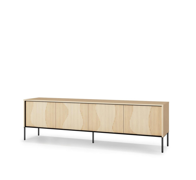 Szafka RTV FLOW 193 cm z Oświetleniem LED Dąb Vincenza Bielona 903315