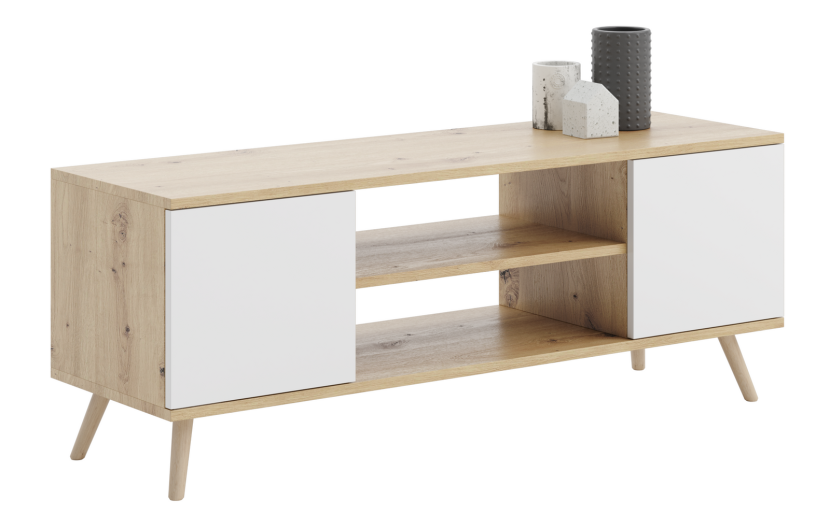 Szafka RTV Focus 155 cm Dąb artisan biały 634855