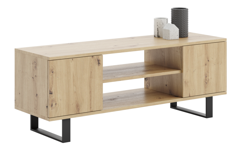 Szafka RTV Focus 155 cm - nogi metalowe Dąb artisan 634859