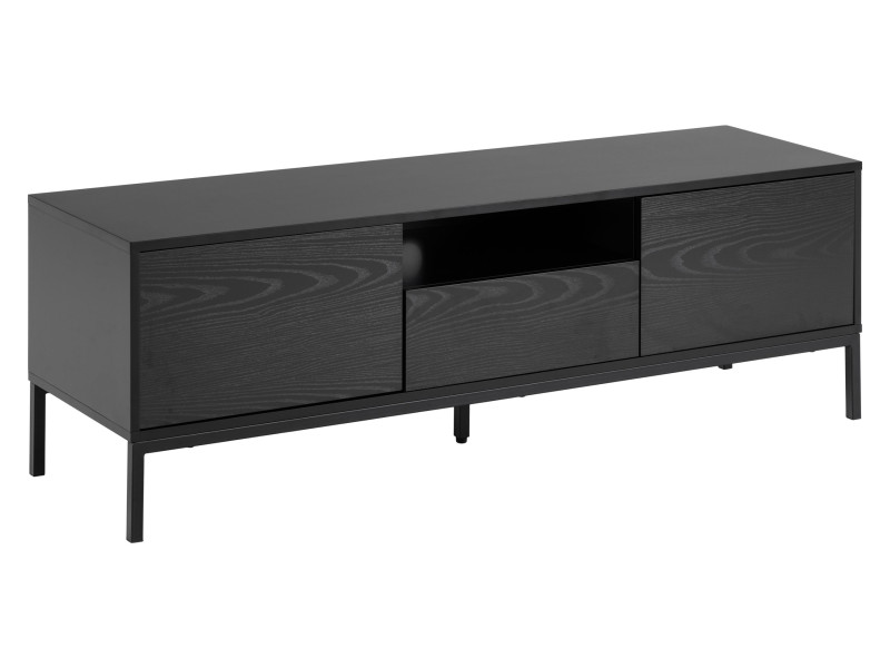 Szafka RTV Frame 140 cm z drzwiczkami i szufladą, kolor czarny 963921