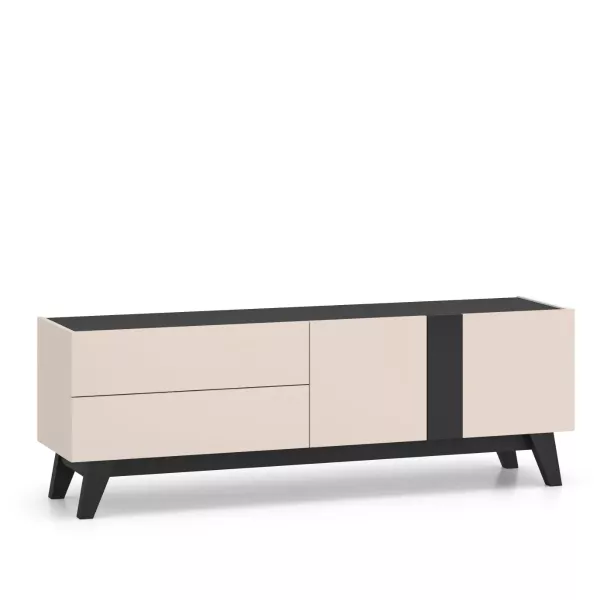 Szafka RTV FREYA 05 1D2S 160 kaszmirowa/czarna 551619