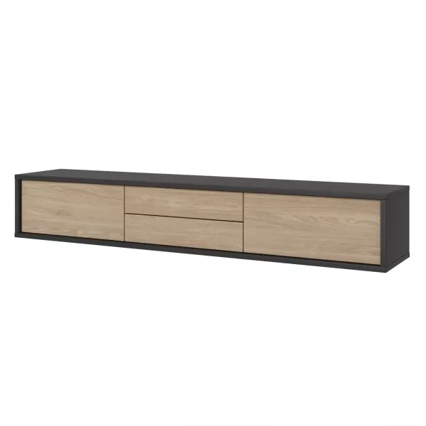 Szafka RTV FRIDA 2K2S 180cm antracyt/dąb olejowany 638952