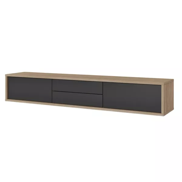 Szafka RTV FRIDA 2K2S 180cm dąb olejowany/antracyt 638957