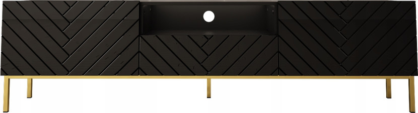 Szafka RTV GALA 01 190x37cm czarny połysk MEG 144524