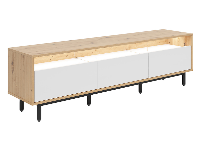 Szafka RTV Gap 190 cm z 3 szufladami dąb artisan/biały 228608