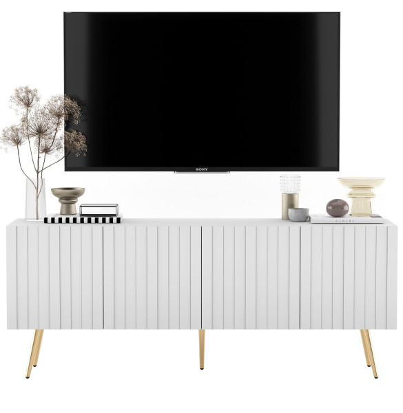 Szafka RTV Glamour Komoda RTV Biały MAT 150 Loft Nogi Metal 341935