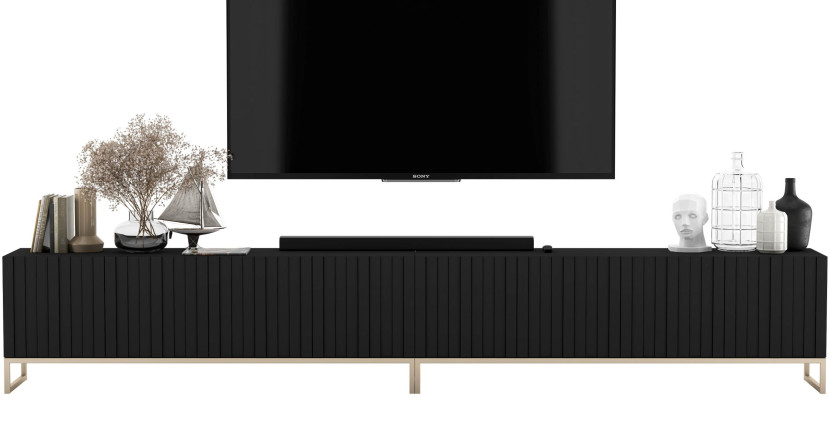 Szafka RTV Glamour Komoda RTV Czarny MAT 300 cm 115892