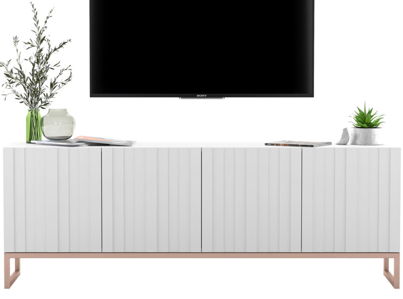 Szafka RTV Glamour Komoda RTV Glamour Biała 150 cm 58046