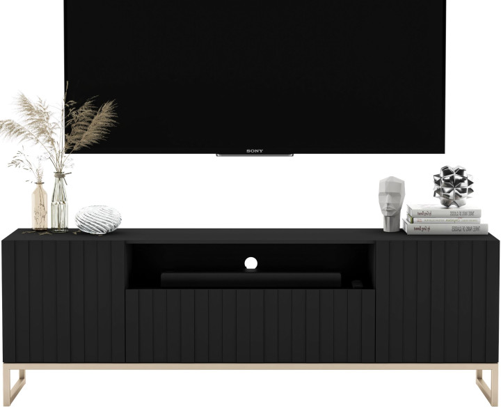 Szafka RTV Glamour Komoda RTV Glamour Czarny Mat 150 cm 90035