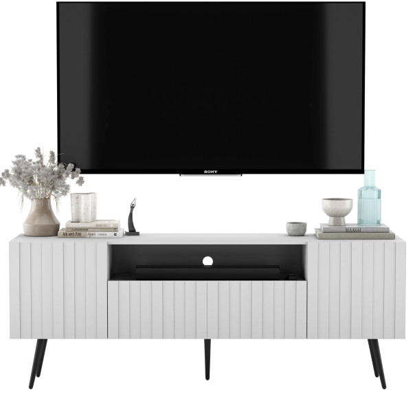 Szafka RTV Glamour Komoda RTV Industrialna Biały Mat Loft 351435
