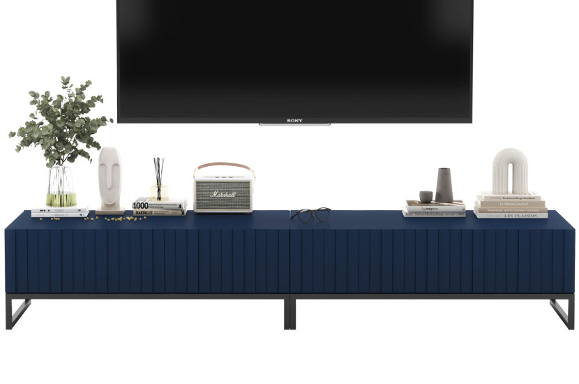Szafka RTV Glamour Uniwersalna Komoda RTV Granatowy Mat 220 341940