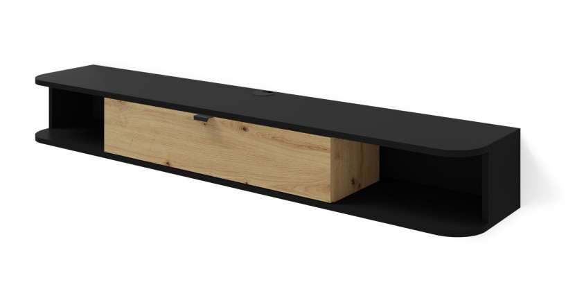 Szafka RTV ICARUS 156 czarny mat / dąb artisan 241310