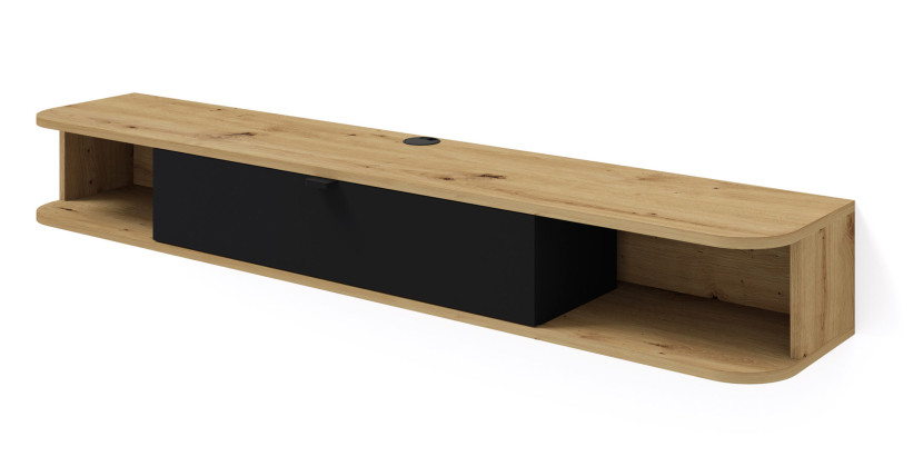 Szafka RTV ICARUS 156 dąb artisan / czarny mat 241332