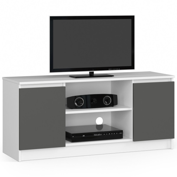 Szafka RTV K120 Biała, Grafit Szary 120x40x55 cm 301770