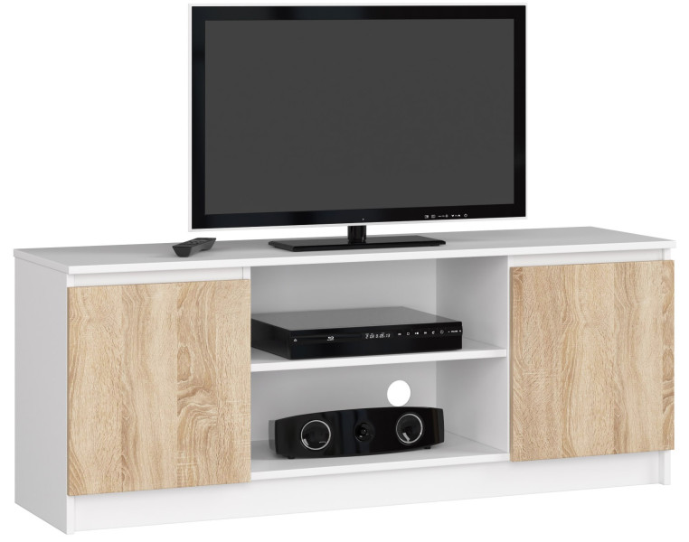 Szafka RTV K140 BIała, Dąb Sonoma 140x40x55 cm 301732
