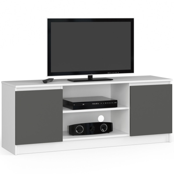 Szafka RTV K140 BIała, Grafit Szary 140x40x55 cm 301723